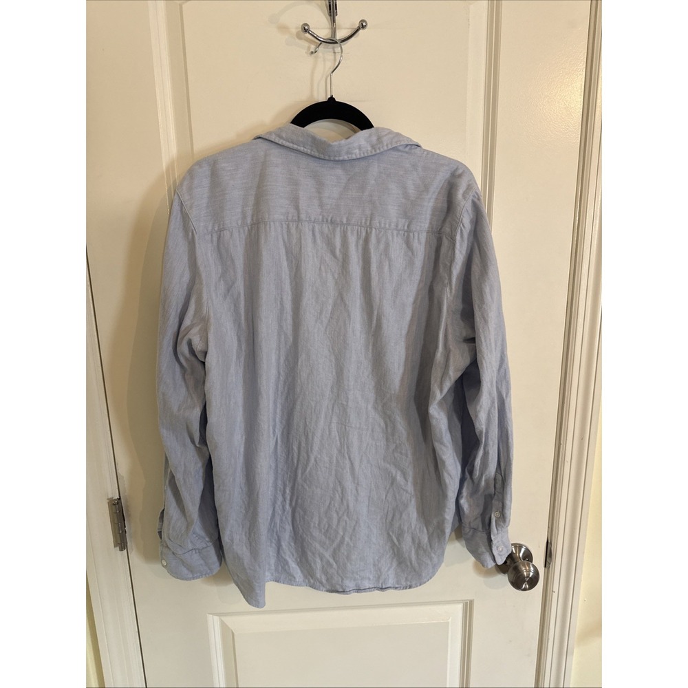 Frank & Eileen "Eileen" Top Women's Large Light Blue Button-Up Shirt Oversized - Picture 3 of 6